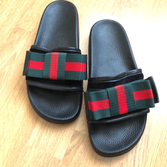 GUCCI SATIN WEB 35 SANDAL. SIZE 6 retail $520 - Picture 1 of 1